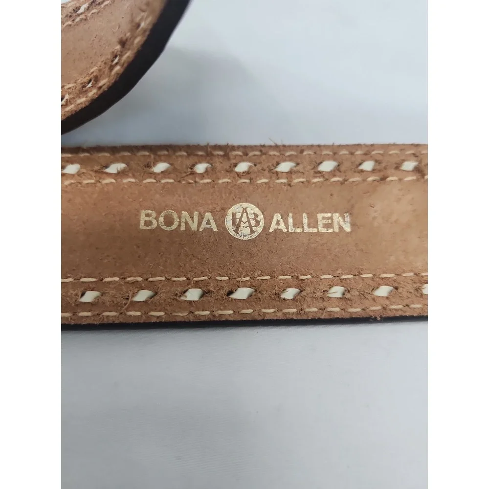 Western Genuine Leather Cowhide  Tulled Oval Buckle Boho USA 36